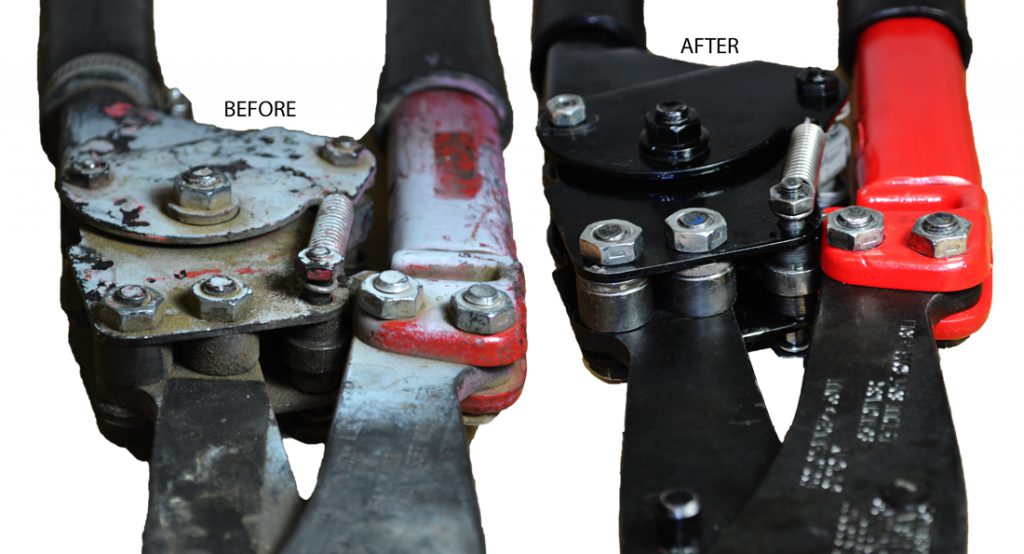 Ratcheting-Bolt-Cutters-before and after repair