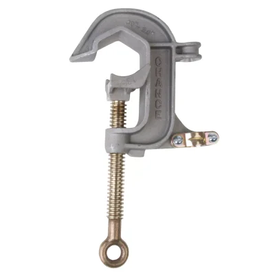 Chance C6002255: 2″ Aluminum “C” Style Ground Clamp; Smooth Jaws; ASTM Grade 5H Rated; Threaded Terminal