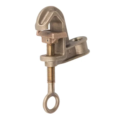 Chance T6000465: 0.814" Bronze "C" Style Ground Clamp; ASTM Grade 2; Smooth Jaws; Threaded Connection