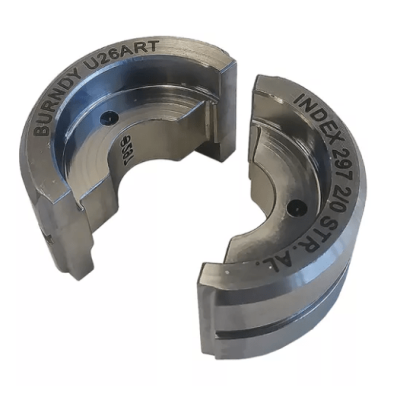 Burndy Stainless Steel Circular Butting Twin U Die, 2/0 Str AL, Olive, Index 297; U26ART