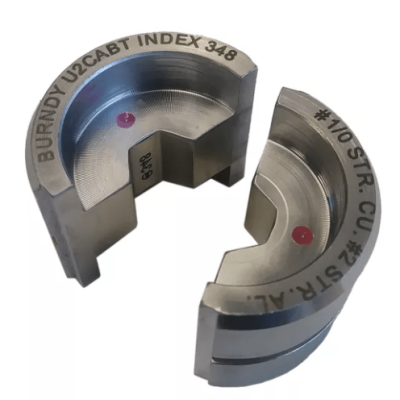 Burndy Stainless Steel Hexagonal Butting Twin U Die, #2 Str AL, Pink, Index 348; U2CABT