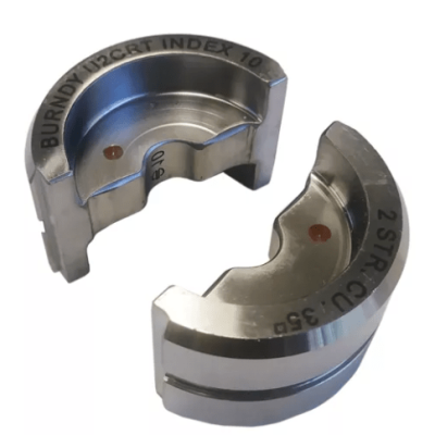 Burndy Stainless Steel Circular Butting Twin U Die, #2 CU, Brown, Index 10; U2CRT