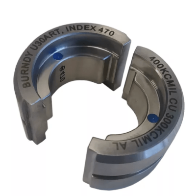 Burndy Stainless Steel Circular Butting Twin U Die, 300 kcmil AL, Blue, Index 470, U30ART