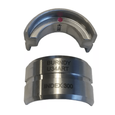 Burndy Stainless Steel Circular Butting Twin U Die, 500 kcmil AL, Pink, Index 300; U34ART