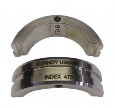 Burndy Stainless Steel Circular Butting Twin U Die, 600 kcmil AL, Black, Index 473; U36ART