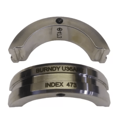 Burndy Stainless Steel Circular Butting Twin U Die, 600 kcmil AL, Black, Index 473; U36ART