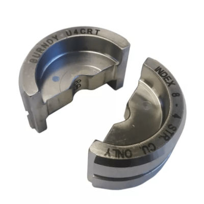 Burndy Stainless Steel Circular Butting Twin U Die, Gray, #4 CU, Index 8; U4CRT