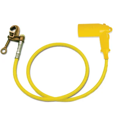 Chance C6001927: 35kV Large Interface URD Elbow Grounding Set with 6ft. Yellow 1/0 Grounding Cable