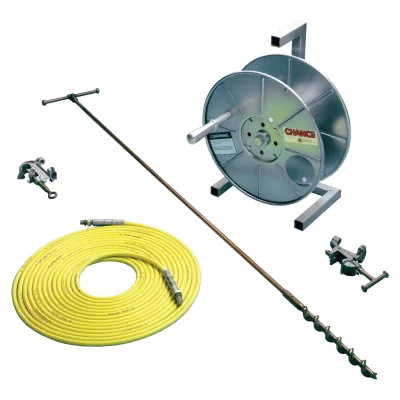 Chance T6001971: #2 50ft. Truck Grounding Set with Cable Storage Reel and Screw In Ground Rod