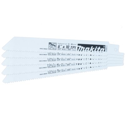 Makita 723064-A-5: 6" All‑Purpose Recipro Saw Blade, 10TPI, 5/pk