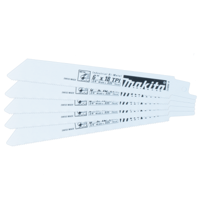 Makita 723066-A-5: 6" Metal Cutting Recipro Saw Blade, 18TPI, 5/pk